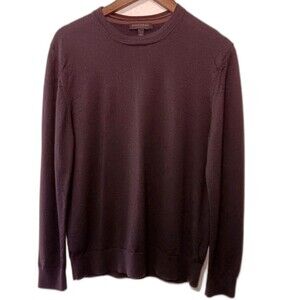 Banana Republic Mens Merino Wool Sweater Crewneck Dark Brown Size L